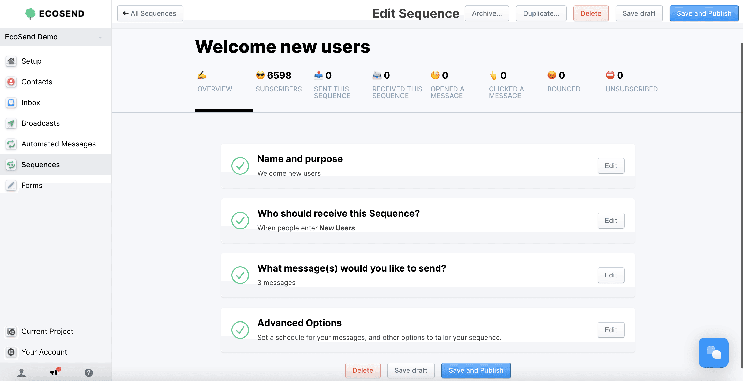 EcoSend onboarding emails