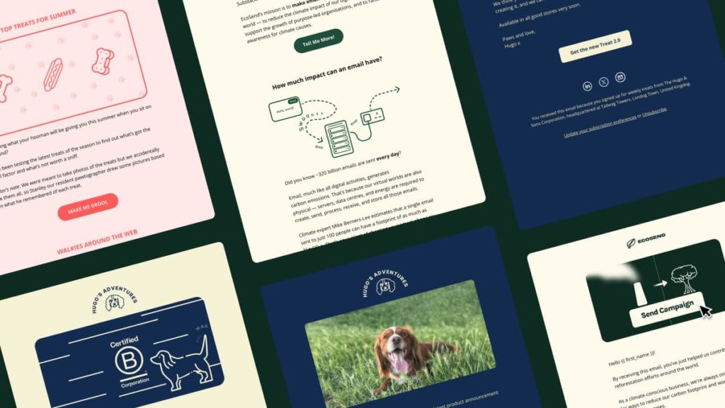 Examples of EcoSend email templates