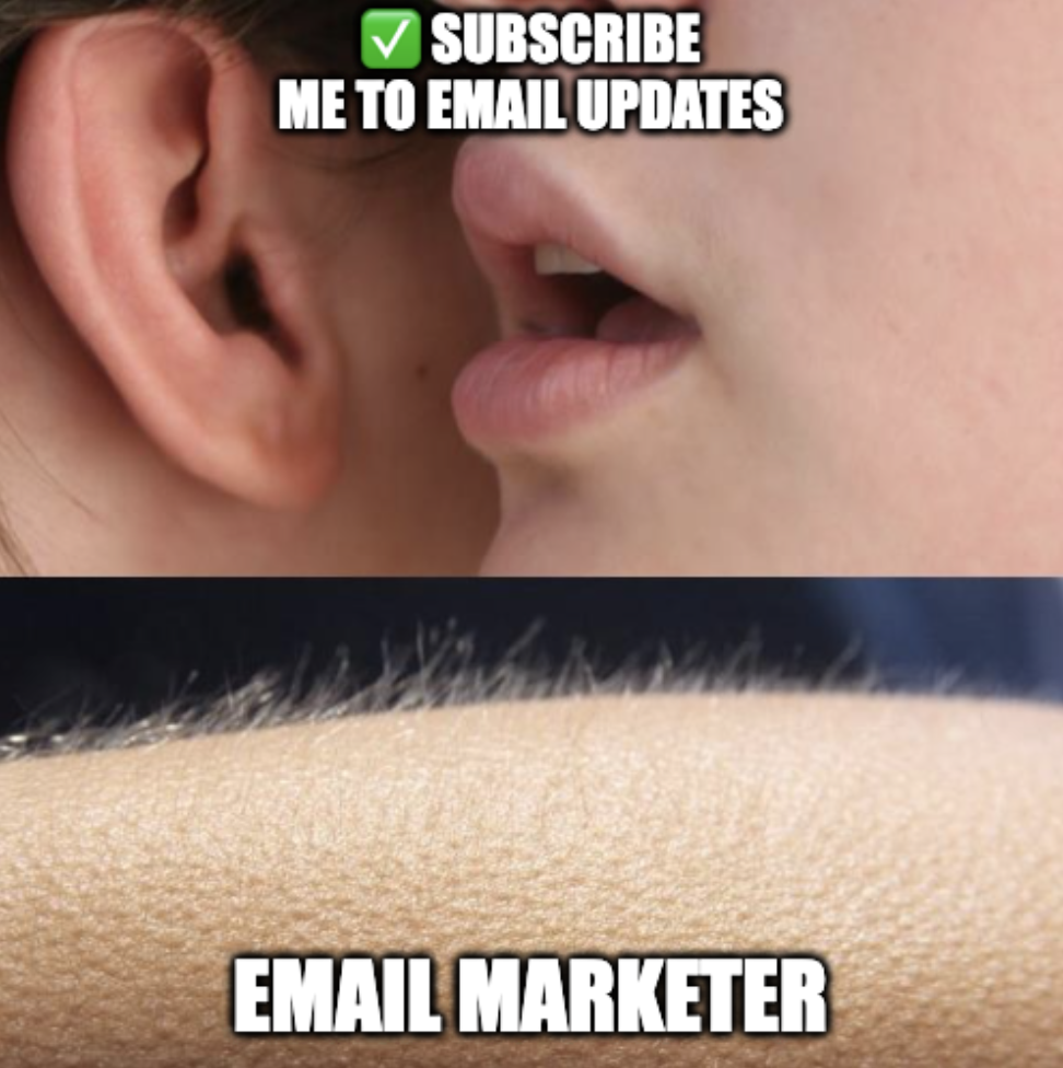 Subscribe me to your newsletter — an email marketing meme.